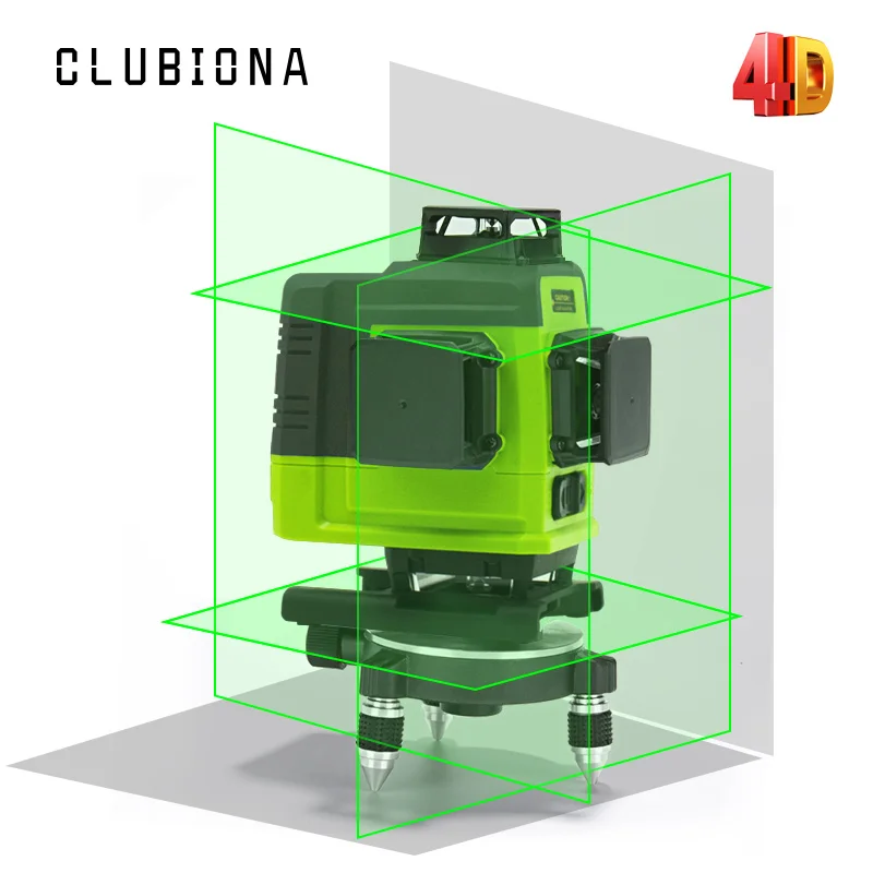 Clubiona IE16R мощный зеленый 16 линий 4D лазерный уровень лазер нивелир лазерные уровни