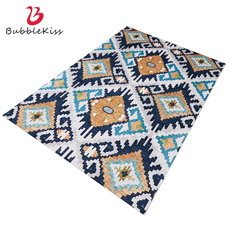 Коврик и ковер для гостиной в марокканском стиле с узором из ромбов Нескользящие