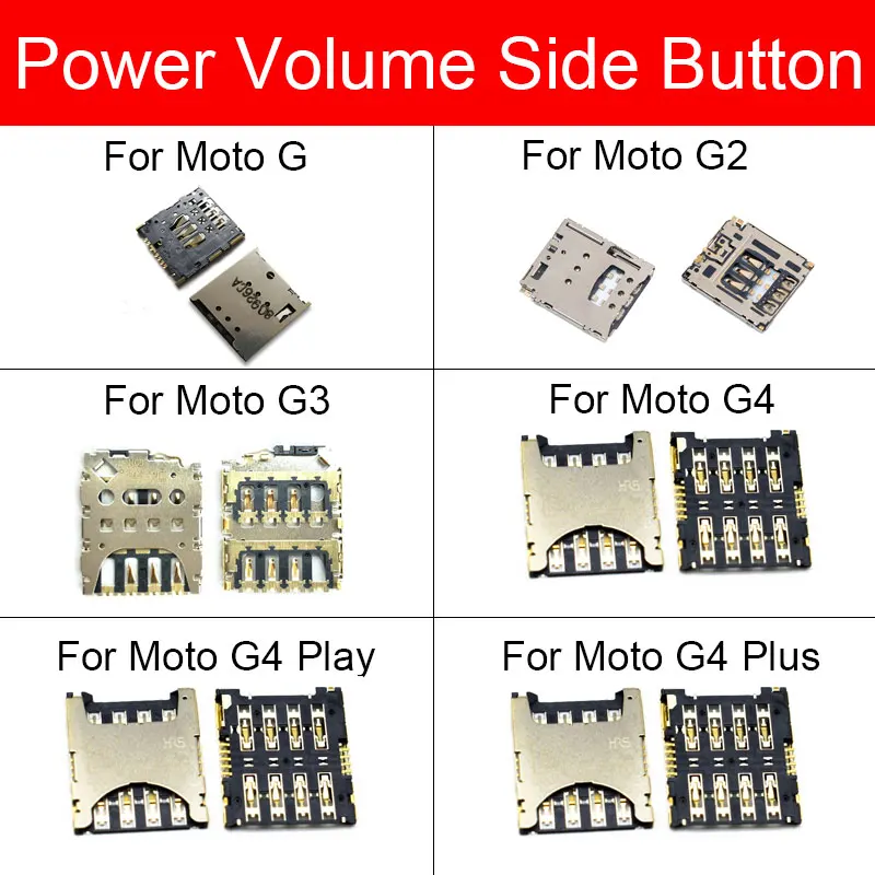 

Лоток для sim-карт и SD карт для Moto Motorola G G2 G3 G4 Play Plus, держатель для карт памяти, слот для sim-адаптера, запасные части для ремонта гнезда
