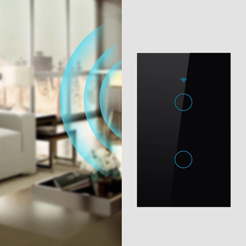 Фото Умный светильник переключатель Wi Fi настенная контактная панельная розетка Alexa