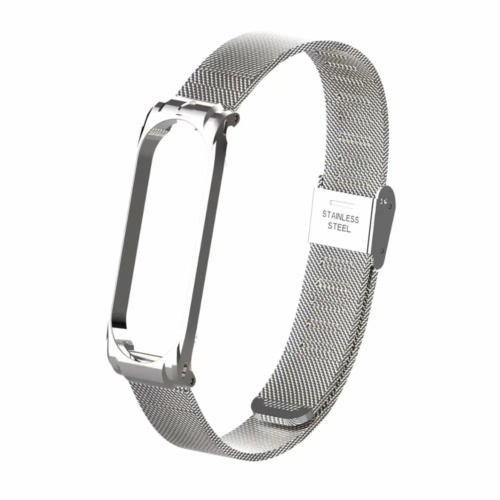 Серебристый Браслет подходит как для Xiaomi Band 4, так и для 3 браслетов с металлическим браслетом Smartband Xiomi Xaiomi Xiami Xaomi Xaiomy - Цвет: Серебристый