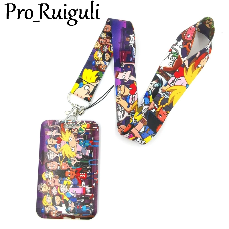 

Funny Cartoon Characters Fashion Lanyard ID Badge Holder Bus Pass Case Cover Slip Bank Credit Card Holder Strap Card Holder