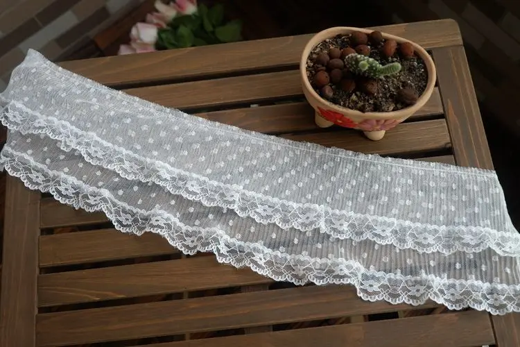 Плиссированные черно-белые кружевные аксессуары 5 метров воротник с рукавами