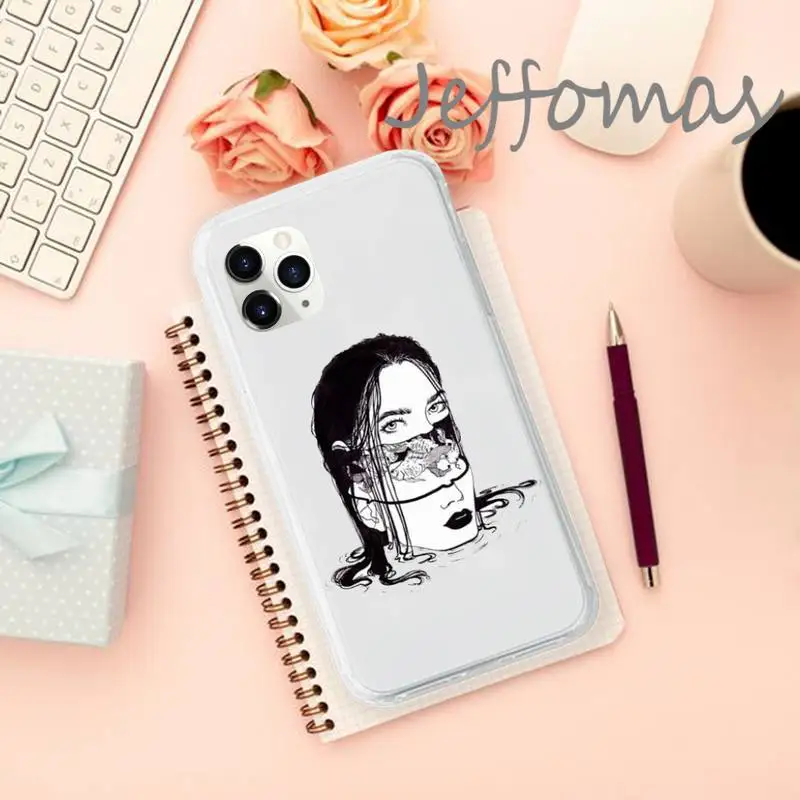 

Junji Ito Collection Tees Horror Phone Case Transparent for iPhone 11 12 mini pro XS MAX 8 7 6 6S Plus X 5S SE 2020 XR