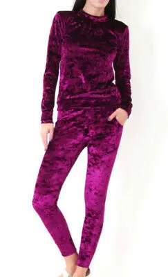 Женские модные однотонные бархатные толстовки с длинным рукавом и брюки