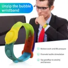 Игрушка-антистресс Pop Its браслет с пузырьками, силиконовый браслет с пузырьками, игрушка-сдавливатель для сенсорных устройств, подарок для детей и взрослых