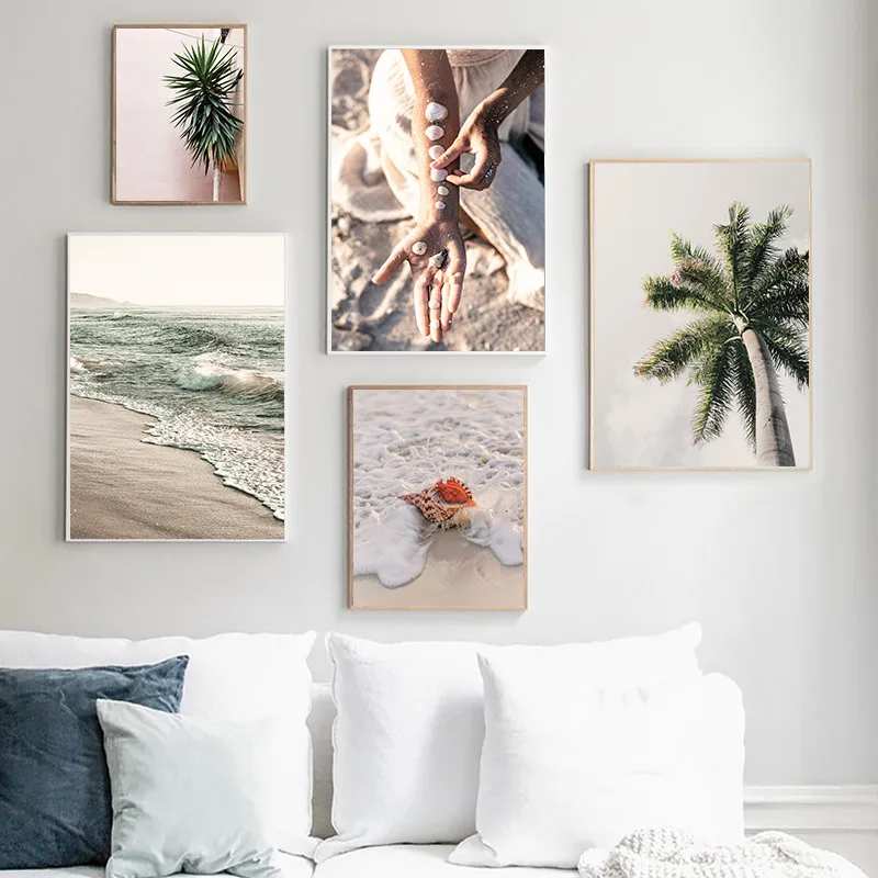 

Travel Scenery Seaside Holiday Wave Beach Girl Art Decoration Picture Landscape Wall Poster Canvas Painting Room Decor FJ036