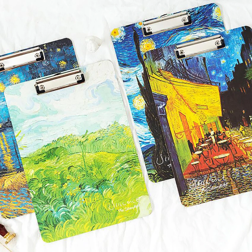 Деревянная папка для бумаг A4 с изображением известной живописи держатель файлов