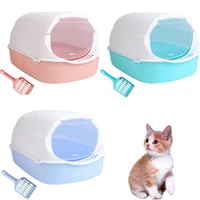 plastic cat litter box fully closed anti splash kitten toilet indoor deodorant pet bedpan dog waste cats sand cleaning basin