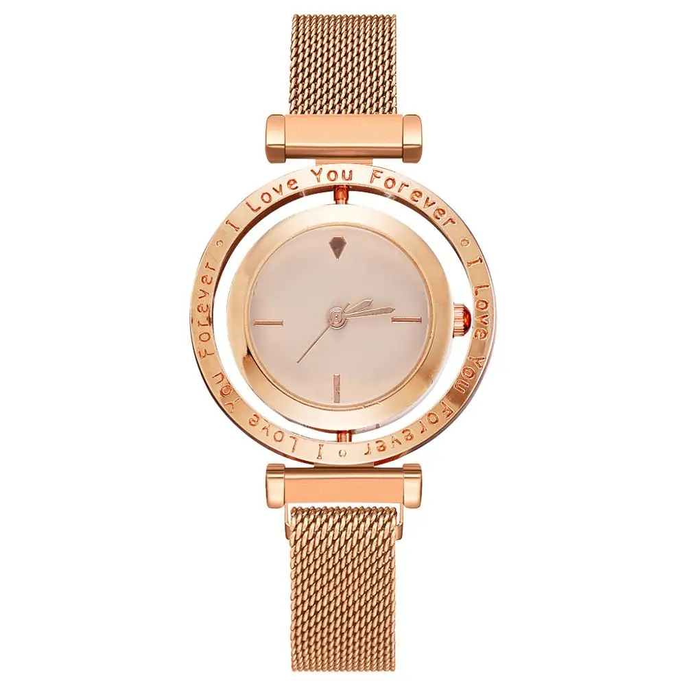 

Luxury Women Watches Rose Gold Magnet net belt Ladies Wrist Watches Dial Women Bracelet Watch Female Clock Relogio Feminino
