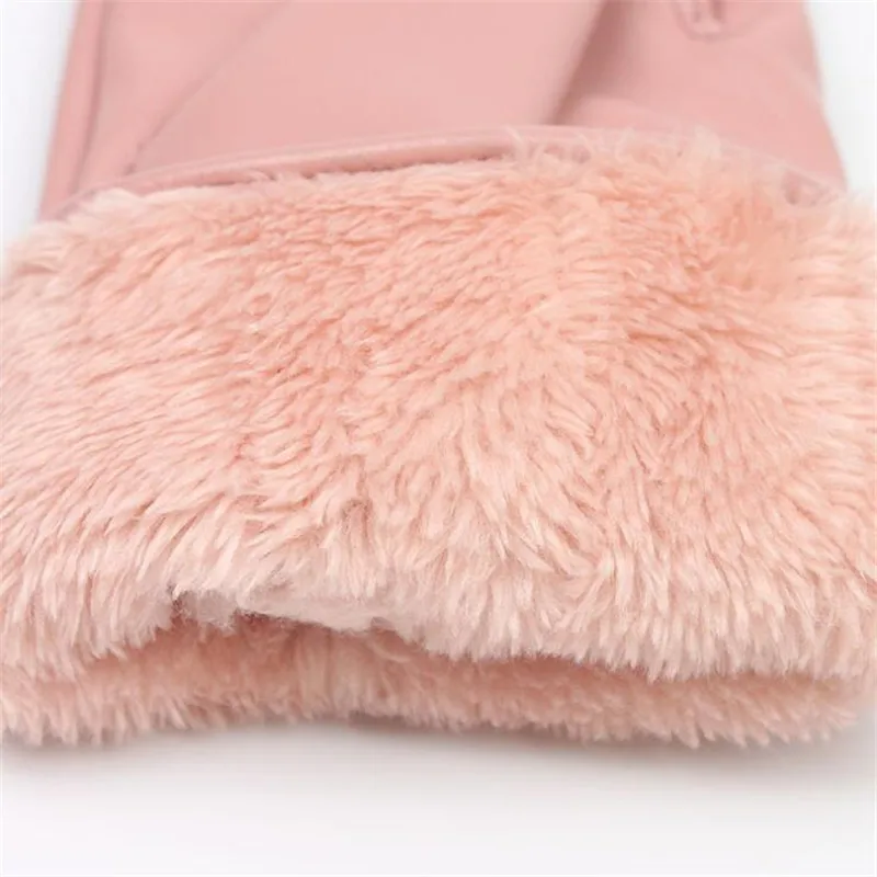 Новое поступление Женские варежки зимние теплые модные розовые перчатки из