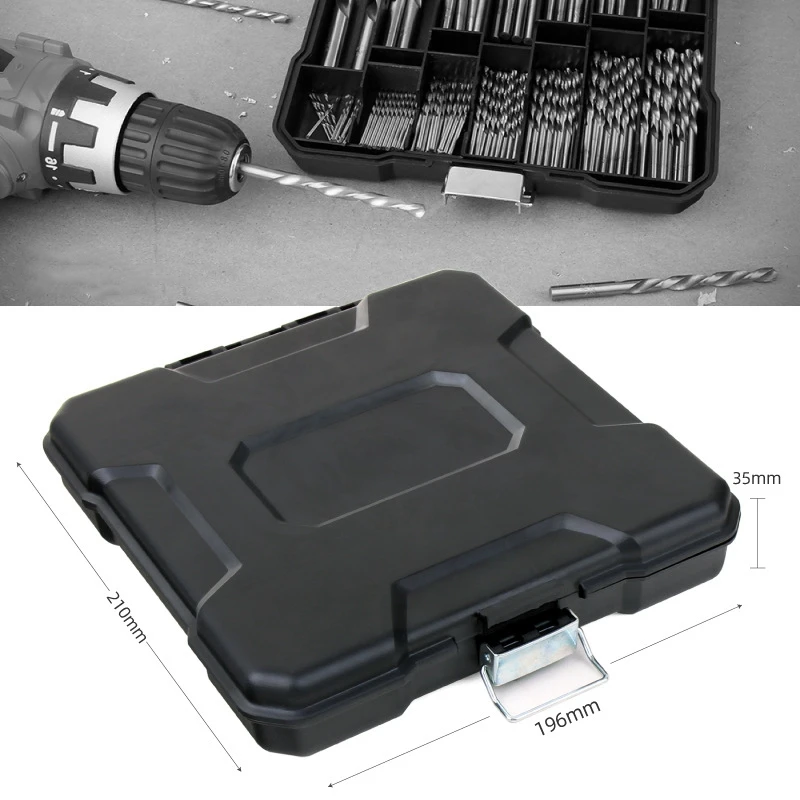 

130 Pcs Drill Bit Set Titanium-Coated HSS Steel Bits Masonry Drill Power Tool Accessories for Metal Plastic Woodworking