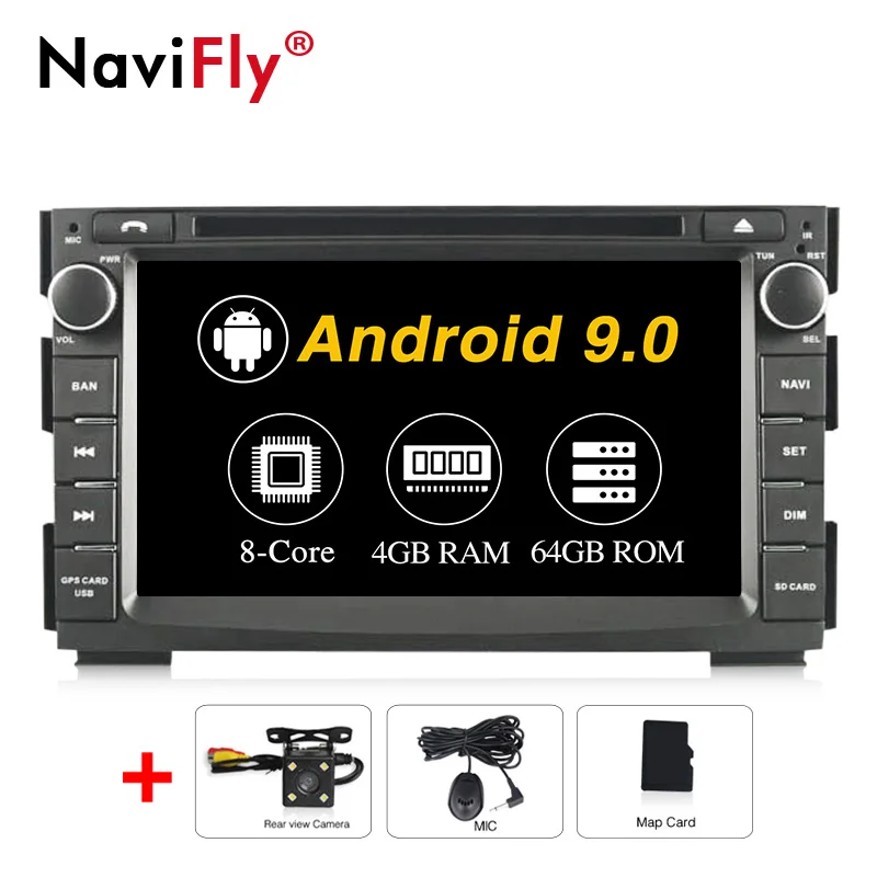 px5 NaviFly Android9.0 OctaCore 4 Гб ОЗУ 64 Гб ПЗУ 2din Автомобильная магнитола для KIA Venga Автомобильный мультимедийный плеер gps dvd-плеер wifi DVR - Цвет: px5