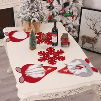 santa claus table flag snowflake table mat wall hanging window ornaments 2020 christmas decorations
