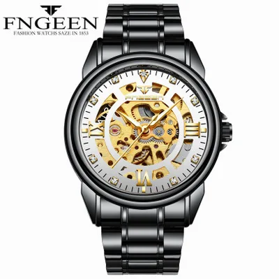 

2020 Brand Top Automatic mechanical Men Watch Business Male Clock hollow popular best-selling personality diamond Man Wristwatch