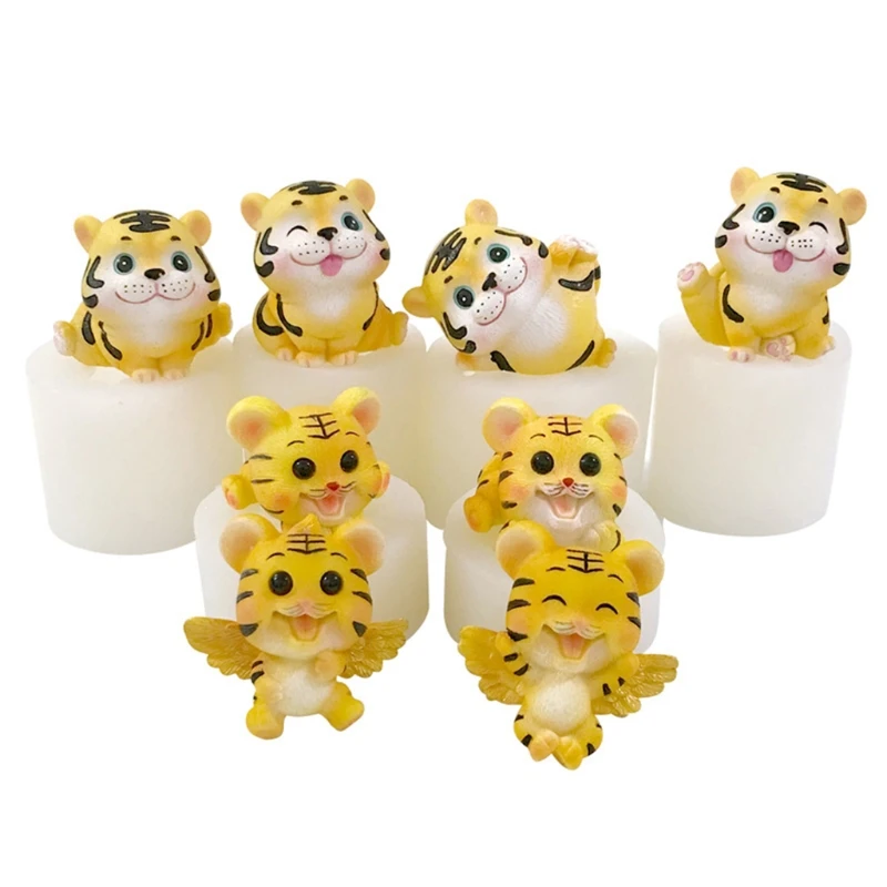 

3D Cute Tiger Candle Epoxy Resin Mold Aromatherapy Plaster Soap Silicone Mould DIY Crafts Jewelry Pendants Casting Tool