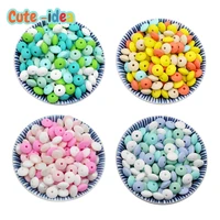 cute idea 20pcs baby silicone lentil beads 12mm abacus beads diy pacifier chain toys baby goods bpa free baby teething teether