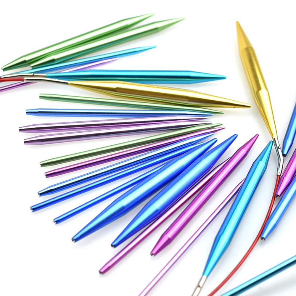 1 Набор инструментов для вязания сменные спицы цветные алюминиевые с