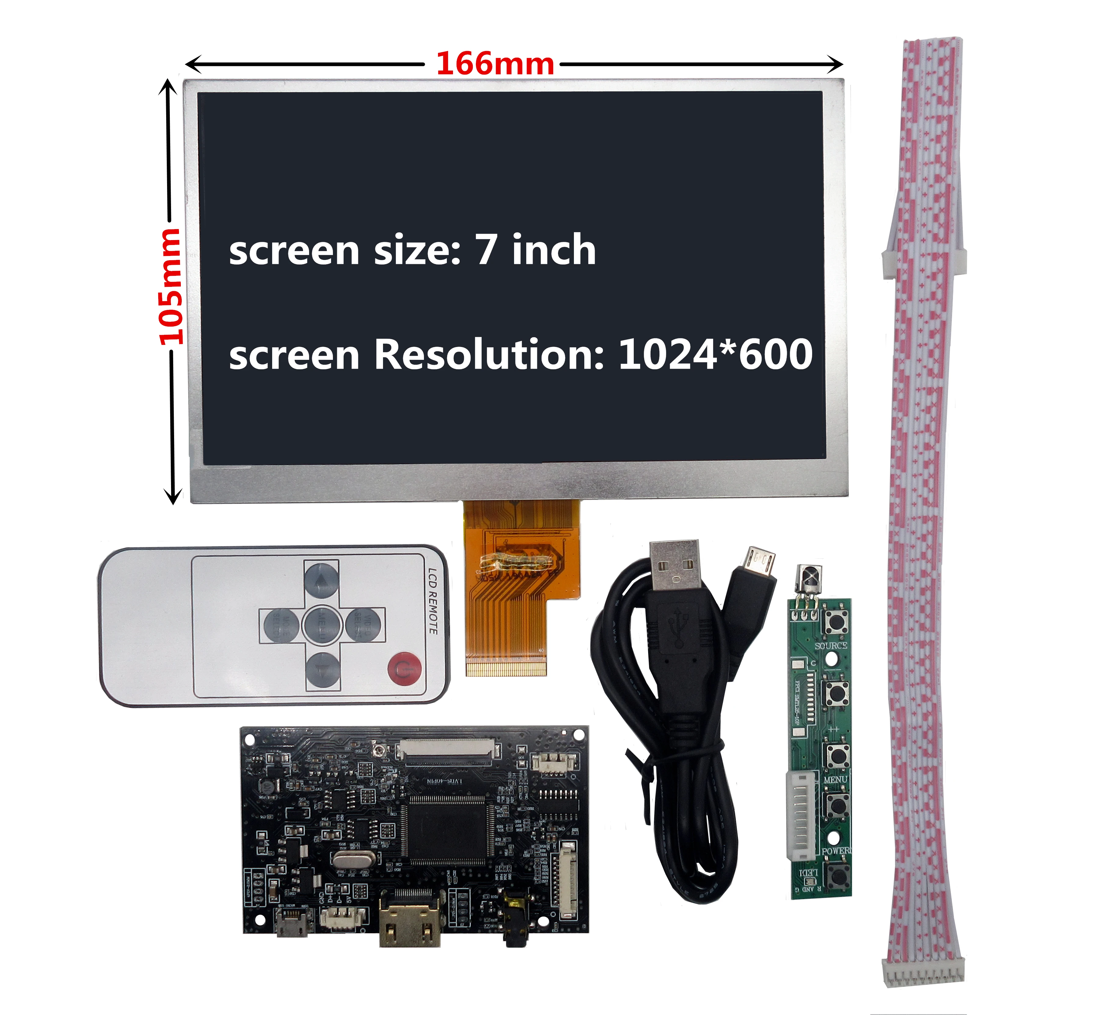 

7 Inch Multipurpose LCD Screen Display Controller HDMI Audio Control Driver Board For Lattepanda Raspberry Pi Banana Pi PC