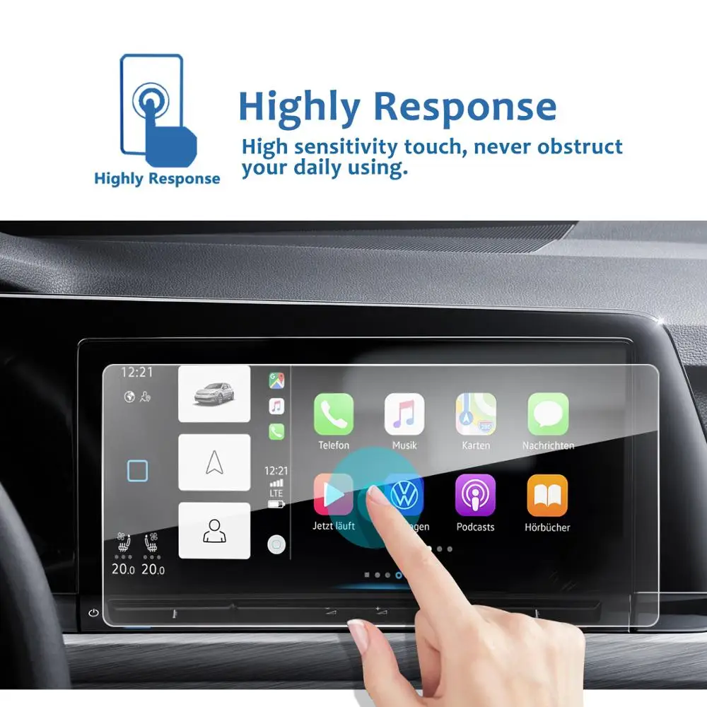 lfotpp for golf mk8 discover pro 10 inch 2020 car navigation display tempered glass screen protector auto interior accessories free global shipping