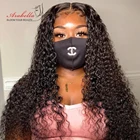 Парик из 100% натуральных волос с глубокой волной, 13 х4 дюймов