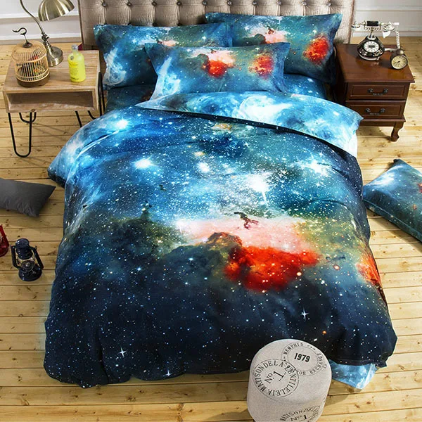 As Photo 6 Galaxy 3D узор творческие детские Студенческие 2/3/4 шт. Постельное белье хлопковое постельное белье высокое качество один полный queen Размеры пододеяльник - Цвет: As Photo 6