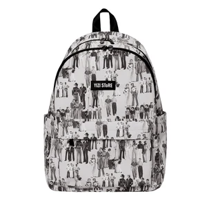 2019 YIZISTORE, вместительный холщовый рюкзак, повседневные креативные 15-дюймовые школьные сумки для подростков из серии хиппи