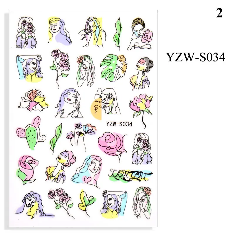 Набор наклеек и переводных картинок для ногтей геометрический узор засушенные