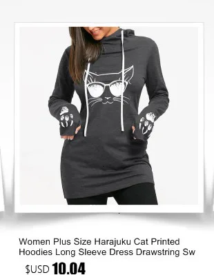 Women Girl Cartoon 3D Lovely Cat Print Sweatshirt With Pocket Long Sleeve Casual Harajuku Hoodies Steetwear Sudadera Mujer Ey