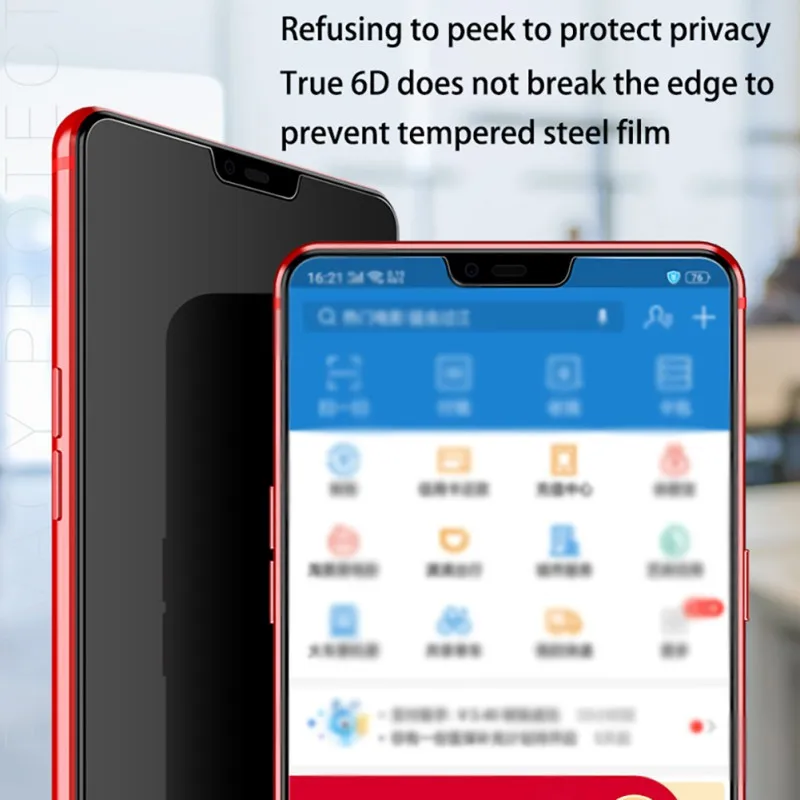 Transparen Prevent Peeping Anti-fingerprint Tempered Glass Screen Protector For Huawei Mate10 10 Pro P20 iphone 7 8 7P 8P X | Мобильные