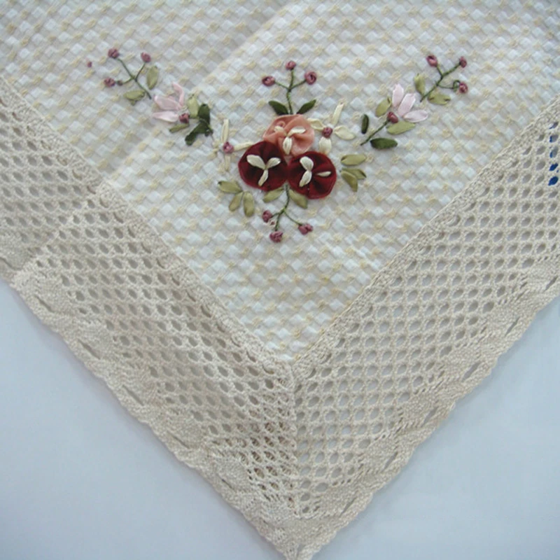 Скатерть круглая из хлопка с вышивкой прямоугольная скатерть ручной работы