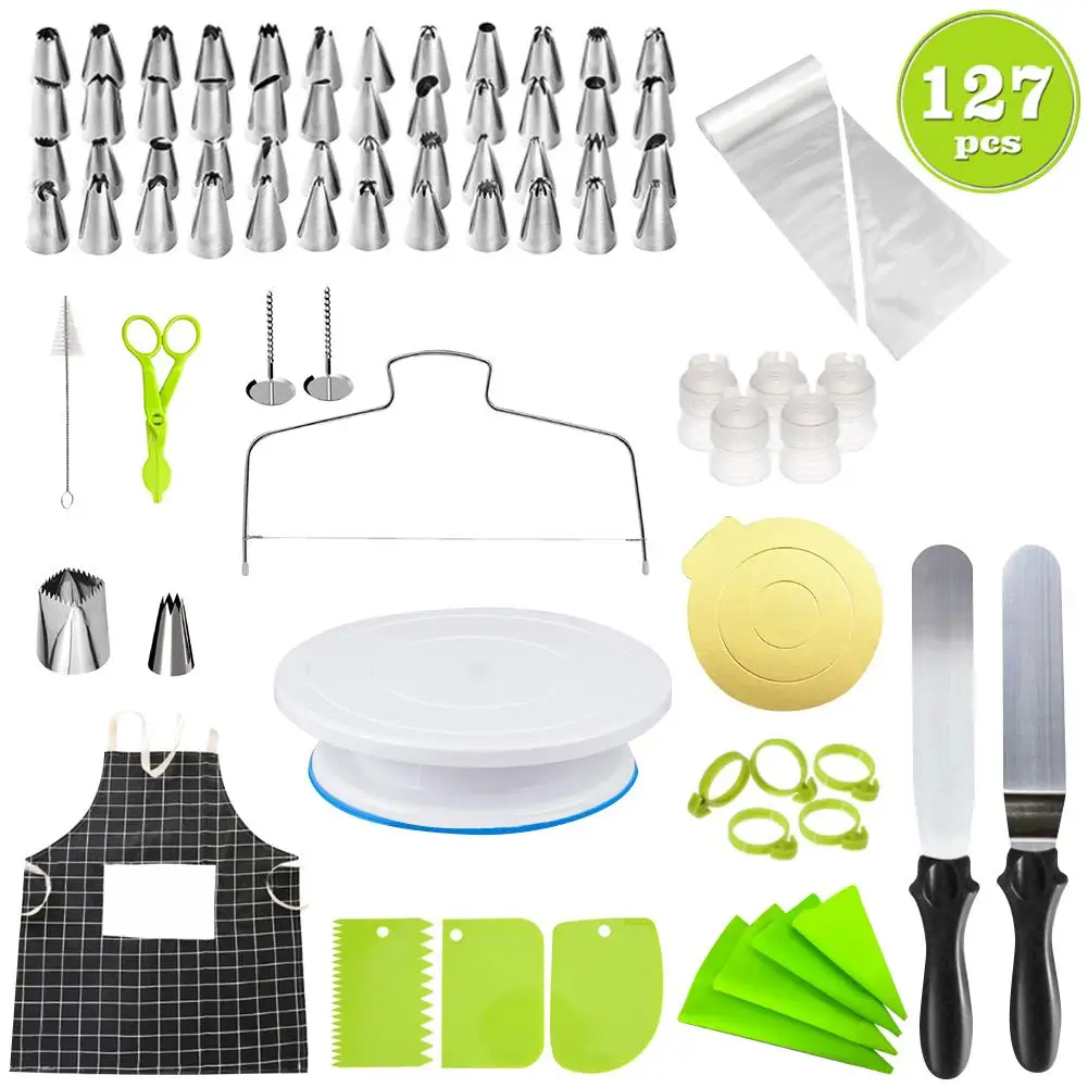 

127 Pcs Bakery Tools Stainless Steel Whip Cream Buttercream Icing Piping Nozzles DIY Caking Making Kitchen Tools Accessories