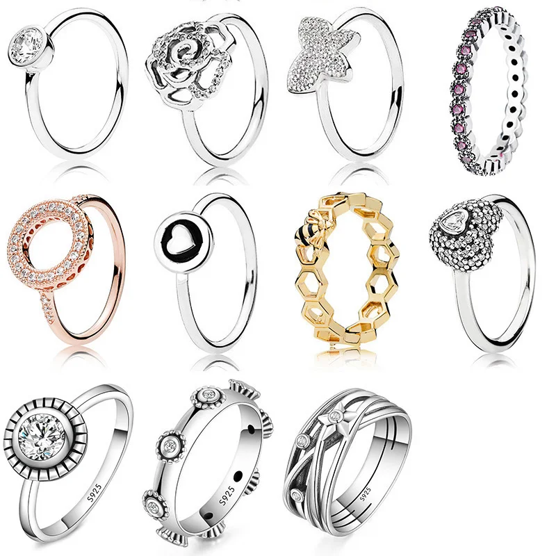 Новый Серебряный Цвет кольца с любящее сердце звезда пчелы украшением в виде