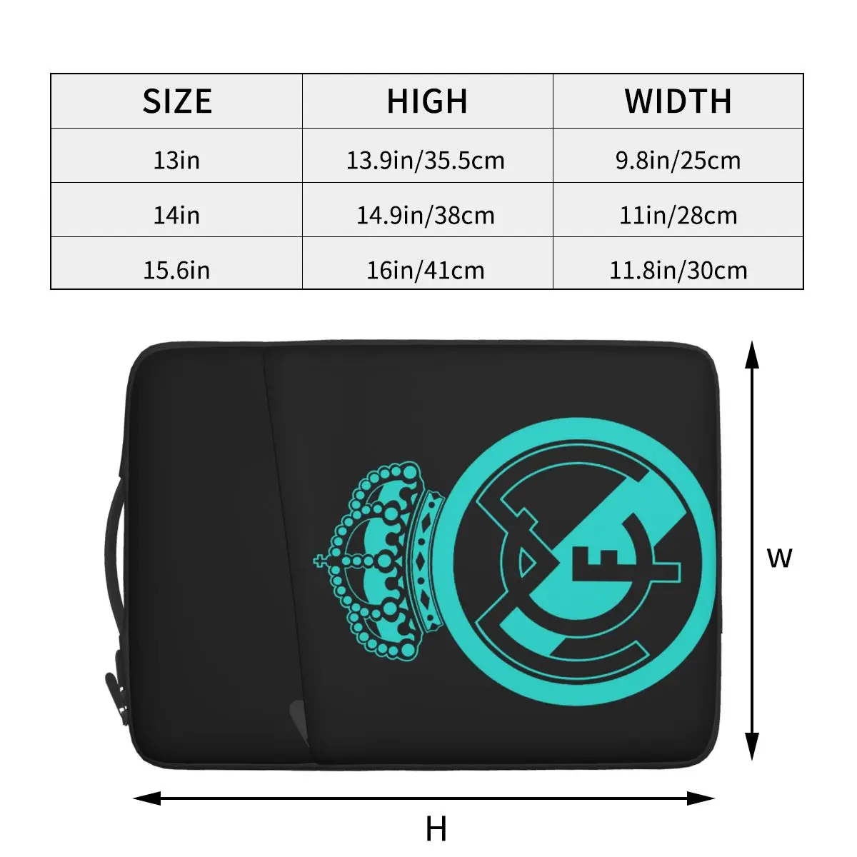 

Real Madrid. Waterproof laptop bag 13 14 15 inches. Laptop bag protective cover for briefcase.