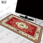 Большой красный персидский коврик XGZ с застежкой по краям, большой игровой коврик для мыши, компьютерный игровой коврик для клавиатуры, для CSGO, DOTA, LOL