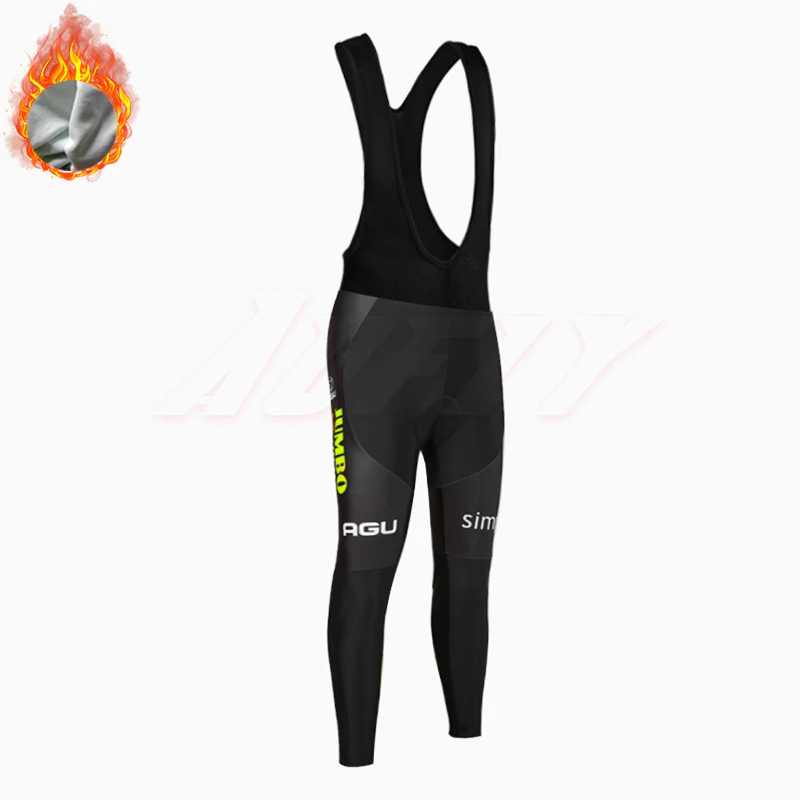 Black bib Зима, куртки для велоспорта JUMBO TEAM 9D, велосипедные штаны, Ropa Ciclismo, Мужские Термо флисовые, pro трикотаж для велосипедистов, одежда для велоспорта - Цвет: Black bib