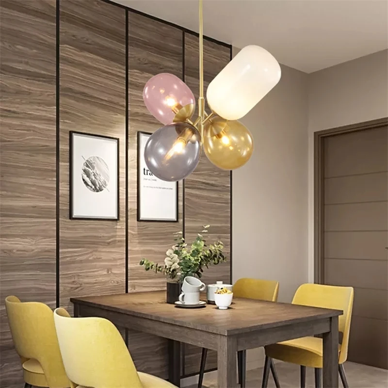 Скандинавский светодиодный стеклянный декоративный светильник для люстры