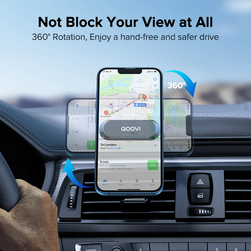 qoovi magnetic car phone holder mini strip type mobile phone stand magnet gps support for iphone 13 12 xiaomi 11 samsung huawei free global shipping
