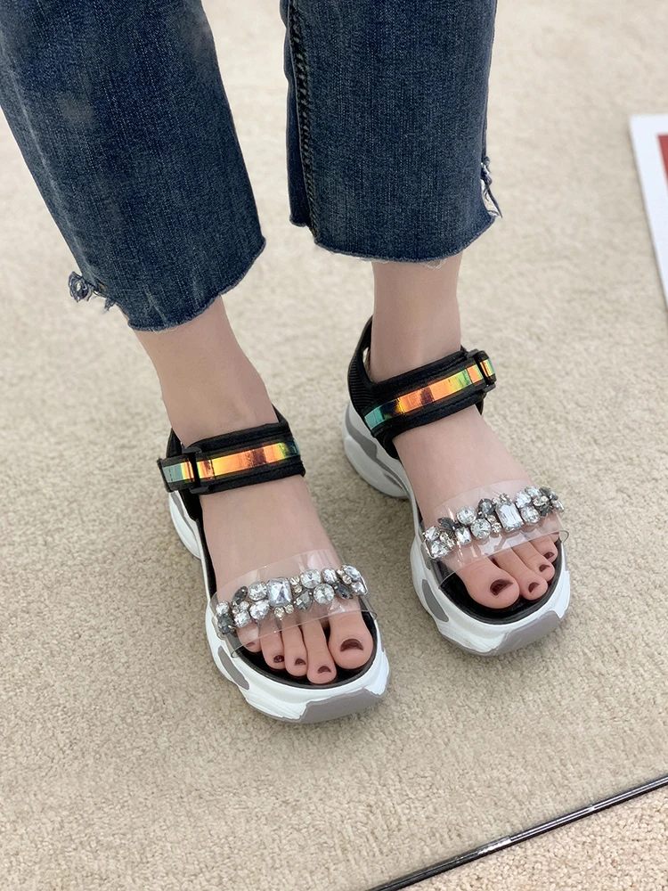 

Shoes Clogs Wedge Luxury Sandals All-Match Suit Female Beige Open Toe High Heels 2021 Summer Espadrilles Platform Fashion Gladia