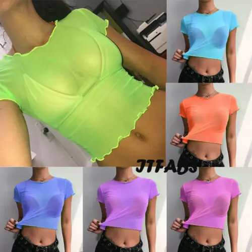 Модные сексуальные женские футболки HIRIGIN сетчатые повседневные вечерние топы