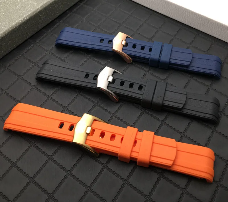 20 мм 22 оранжевый синий ремешок для часов мягкий резиновый силиконовый