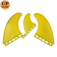 2021 new style surfboard single tabs t1 yellow color fiberglass honeycomb fins surfboard fin free shipping