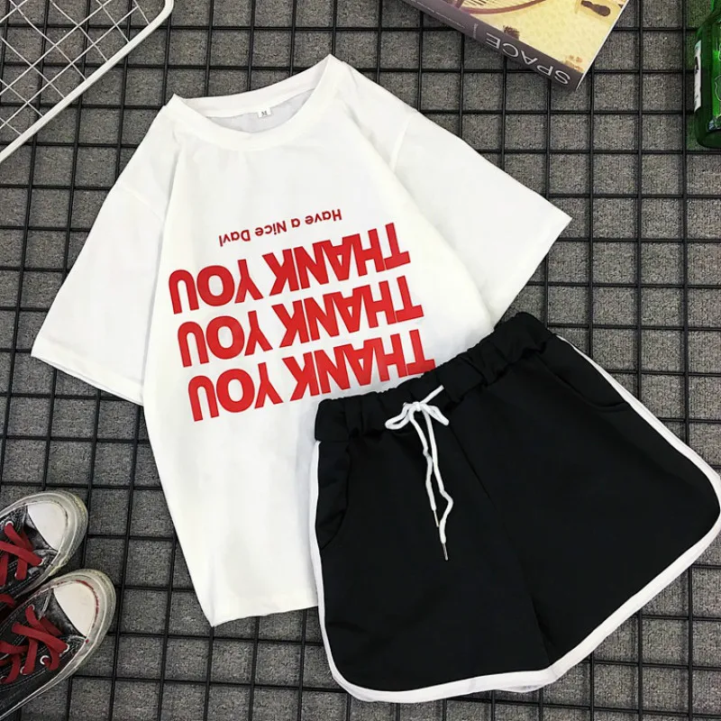 2020 nueva ropa deportiva Casual de verano para mujer conjunto dos piezas pantalones cortos Conjunto pijama Color | Женская одежда