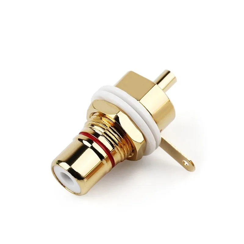 RCA Plug Connector Female Socket Connectors Chassis Panel Mount Adapters Audio Jack Speaker Plugs Black Red Gold Plated | Электроника