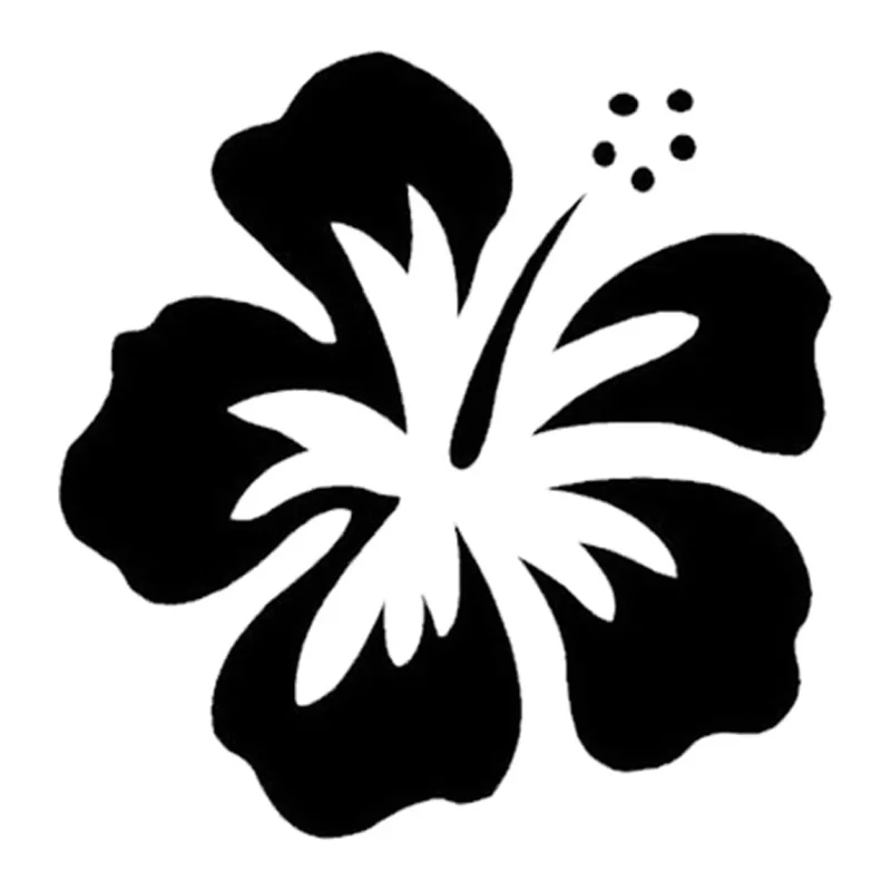 

Fuzhen Boutique Decals Exterior Accessories Hawaiian Hibiscus Flower Vinyl Stickers Car Styling Decal Black/white KK