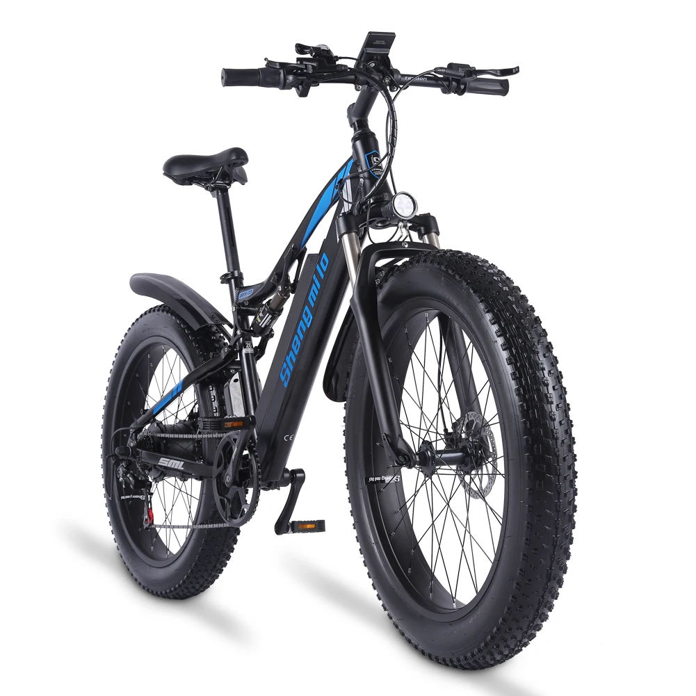 Verkaufen Shengmilo 26 In Fett Reifen Elektrische Bike 1000W Mann E Bike 48V 17AH Mountainbike Schnee Stadt Fahrrad Erwachsene 7 Geschwindigkeit Strand Cruiser