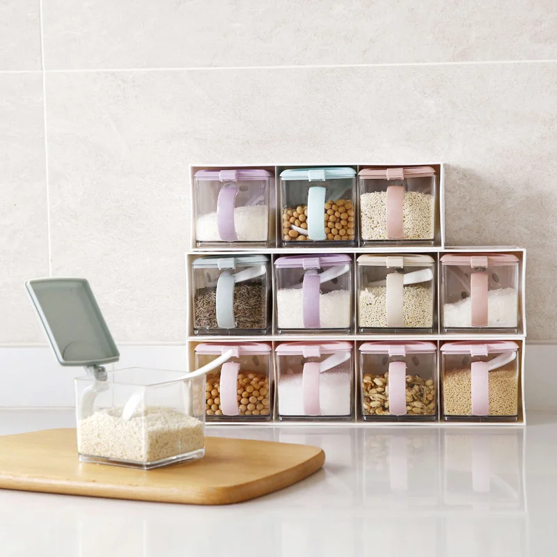 4 шт./компл. емкость для хранения специй тип ящика набор коробок приправ кухонный