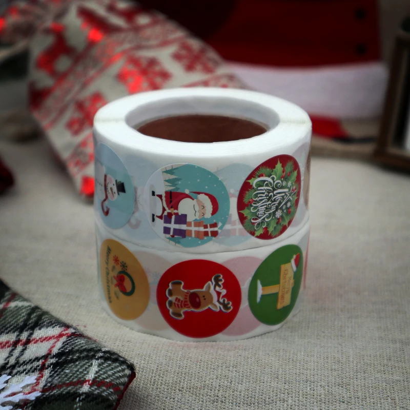 500 шт./рулон круглые наклейки Уплотнители для рождественских подарков|Наклейки| |