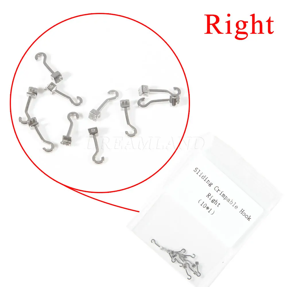 

Dental Orthodontic Sliding Crimpable Hook Left & Right/Double & Cross Tube/Split Stops 10PCS/1Bag