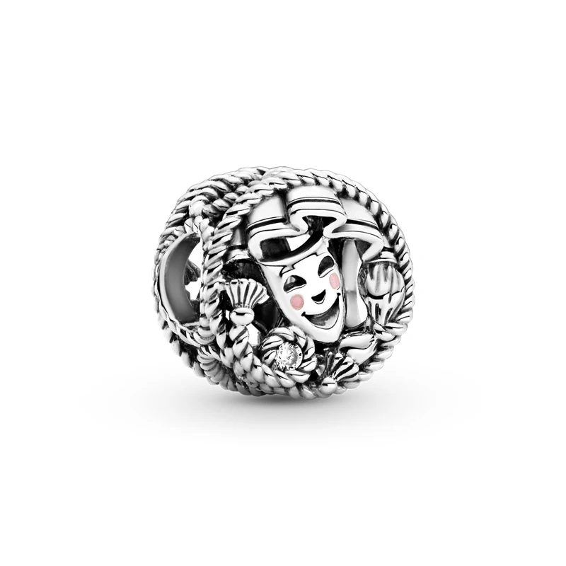

2021 Fashion 925 Sterling Silver Comedy & Tragedy Drama Masks Charm Bead Fit Original Pandora Bracelet Necklace 925 Jewelry